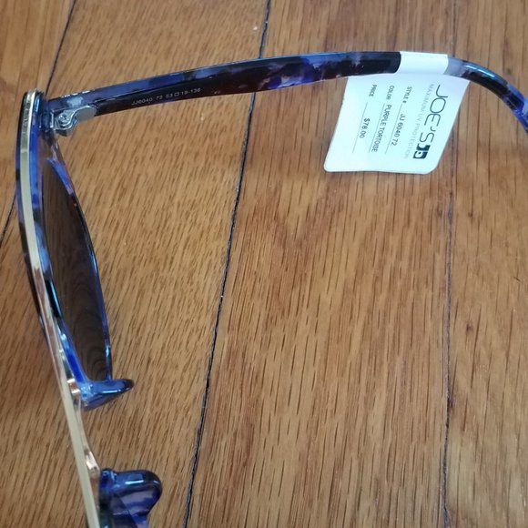NWT Joe's Maxium UV Protection Purple Tortoise Sunglasses Style # JJ 6040 72 Rea - Picture 6 of 6